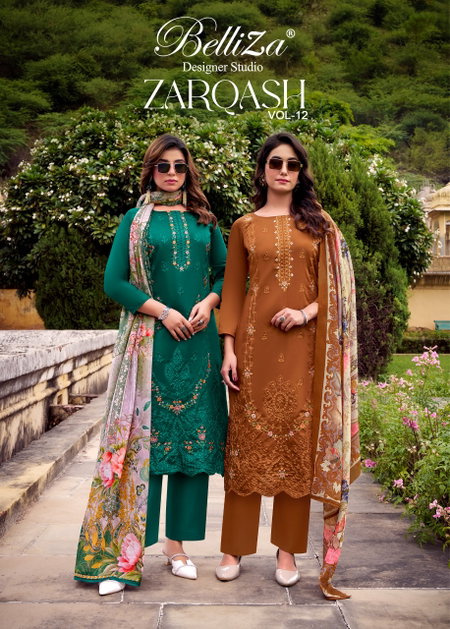 Zarqash Vol 12 By Belliza Jam Embroidery Dress Material Orders In India